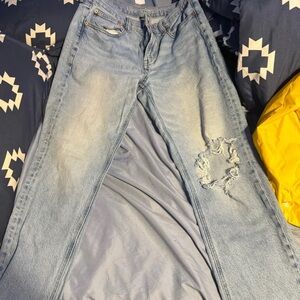 Distressed Light Blue Jeans